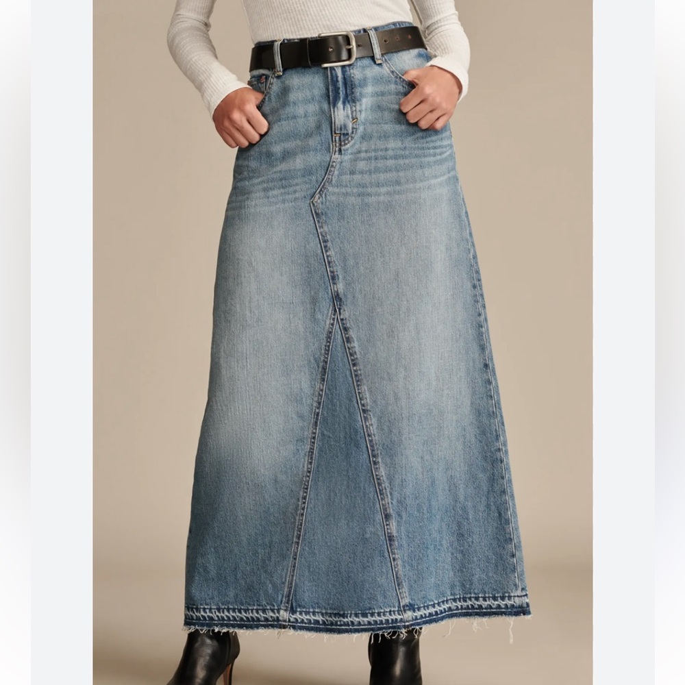 NWT Lucky Brand Denim Maxi Skirt #T00